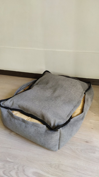 Лежак для собак (котов) Rizo 58/45 серый со съемным чехлом купить