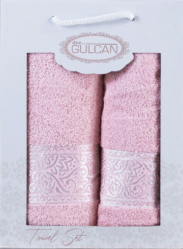 Комплект махровых полотенец Gulcan Cotton (2 шт) ligh pink