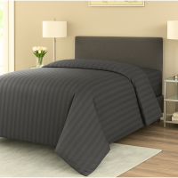 Пододеяльник темно-серый lux сатин Sateen Stripe 