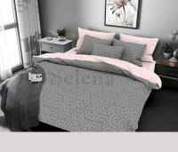 Комплект постельного белья бязь Абстракция Серо-Розовая