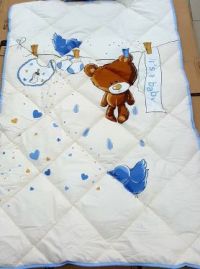 Детское одеяло силиконовое Мишка голубое