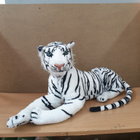 Детский плед внутри мягкой игрушки Тигр белый