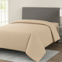 Пододеяльник бежевый lux сатин Sateen Stripe  