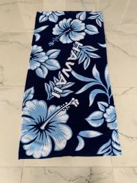 Пляжное полотенце Цветы Hawai-Blue махра/велюр