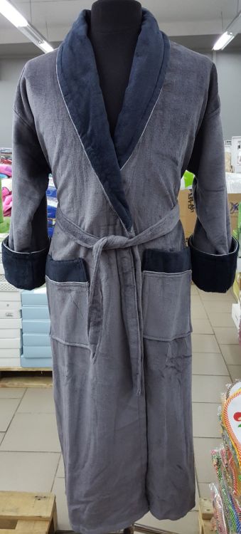 Мужской халат велюр темно-серый ZERON 