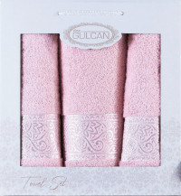 Комплект махровых полотенец Gulcan Cotton (3 шт) ligh pink
