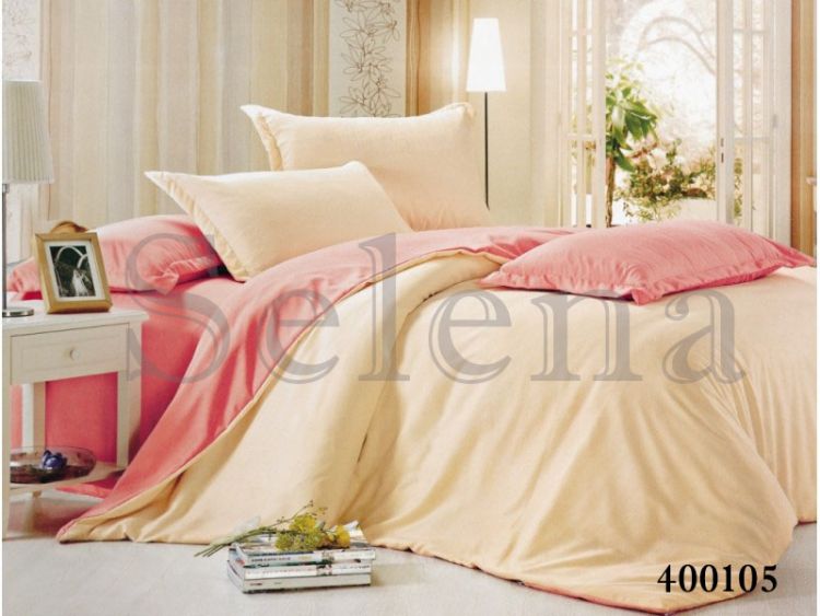 Комплект постельного белья поплин Ванильно-Розовый