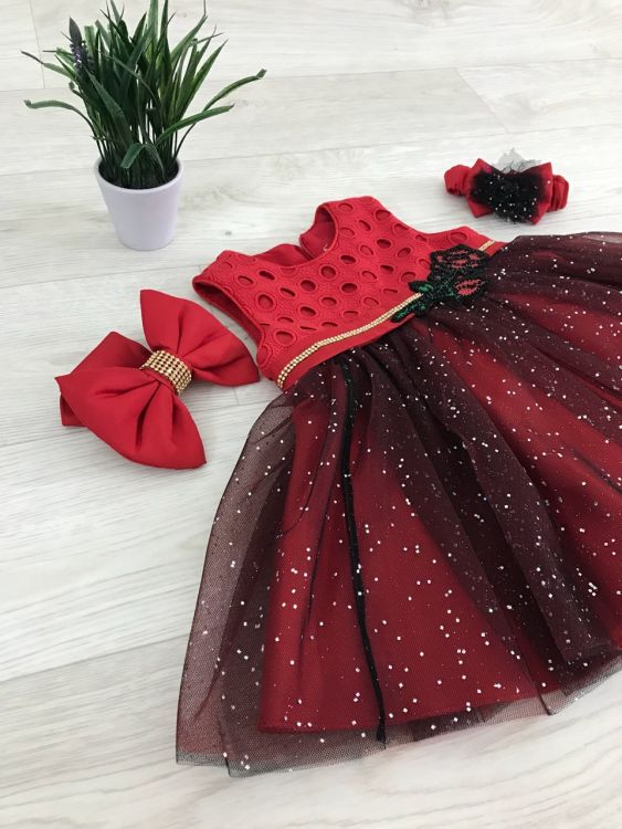 Нарядное платье красного цвета от 6 до 36 мес