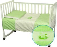 Постельное белье Котята в кроватку зеленый