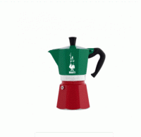 Кофеварка гейзерная 6 чашек Bialetti Moka E Italia 0005323 красно-зеленая