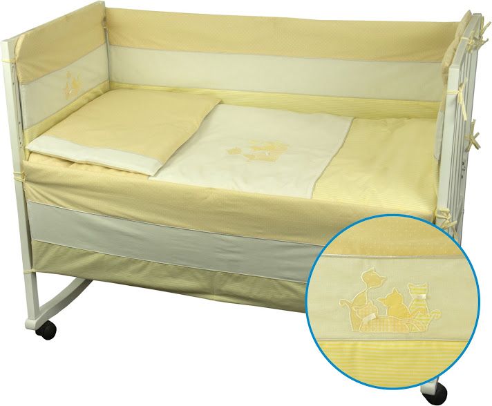 Набор для детской кроватки Котята желтый Руно