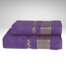 Сиреневое махровое полотенце с золотым кантом Parisa 430г/м2, хлопок Сиреневое махровое полотенце с золотым кантом Parisa 430г/м2, хлопок