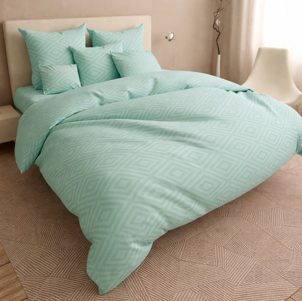 Комплект постельного белья бязь Ромбики ментол