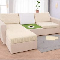 Чехол для сидений и спинок дивана мебельный велюр Lotus 02 кремовый