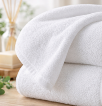 Белое махровое полотенце для отелей 450 гр/м2 Узбекистан 