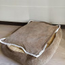 Лежак для собак  коричневый (рябой) со съемным чехлом купить