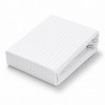 Простынь натяжная на резинке бязь Stripe Hotel Collection White