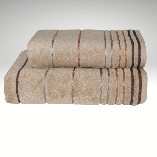 Полотенце Stripe Cotton бежевое — 600 г/м², 100% хлопок (Узбекистан) 2 Полотенце Stripe Cotton бежевое — 600 г/м², 100% хлопок (Узбекистан) 2