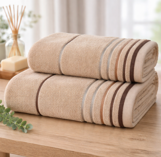 Полотенце Stripe Cotton бежевое — 600 г/м², 100% хлопок (Узбекистан) 1 Полотенце Stripe Cotton бежевое — 600 г/м², 100% хлопок (Узбекистан) 1