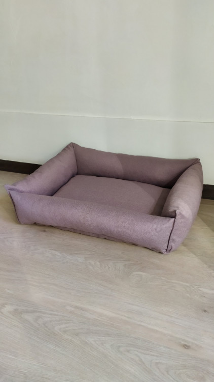 Лежак для собак и котов Rizo нежный фиолетовый со съемным чехлом