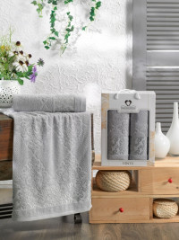 Бежевые махровые полотенца в наборе (50х90-70х140) Ventu Bej