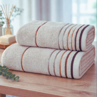 Полотенце Stripe Cotton крем — 600 г/м², 100% хлопок (Узбекистан)