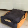 Лежак для собак 58/45 черно-оранжевый со съемным чехлом в Украине