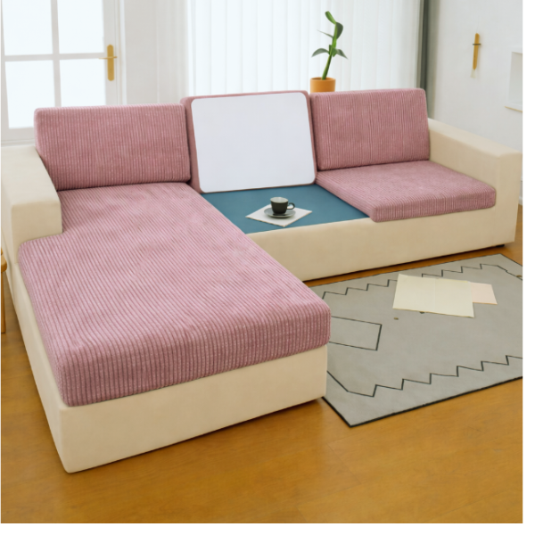 Чехол для сидений и спинок дивана мебельный велюр Lotus 62 Бледно - сиреневый