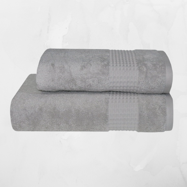 Полотенце махровое серое — 550 г/м², 100% хлопок (Узбекистан)  2