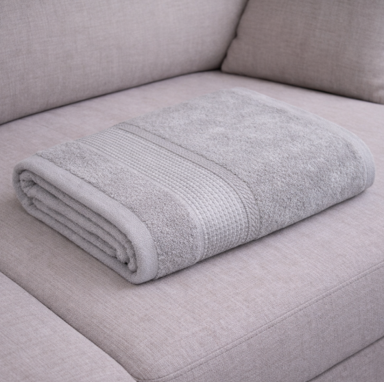 Полотенце махровое серое — 550 г/м², 100% хлопок (Узбекистан)  