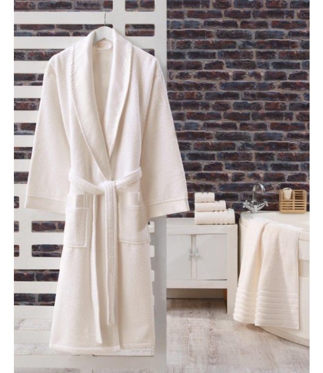 Купить женский халат Zugo Home Long Twist Bayan белого цвета