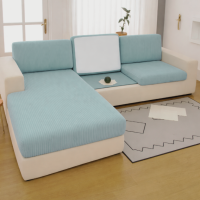 Чехол для сидений и спинок дивана мебельный велюр Lotus 83 Небесно - голубой