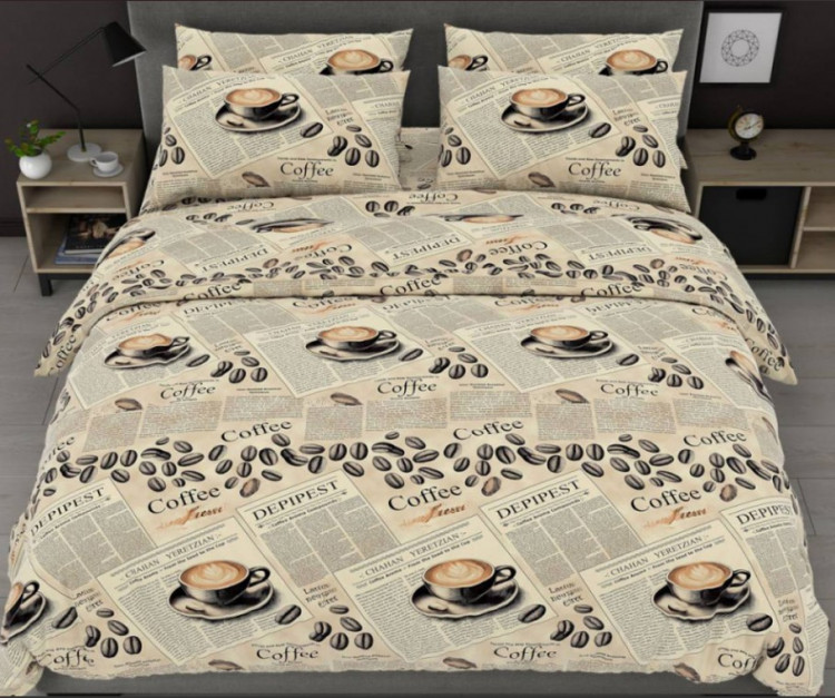Комплект постельного белья бязь Кофейные новости