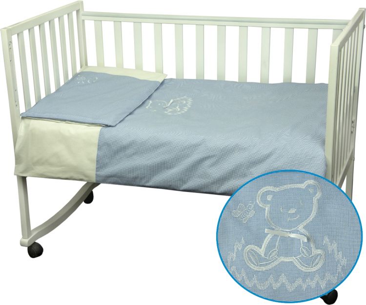 Ведмедик Руно миткаль в кроватку голубое