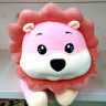Детский плед внутри мягкой игрушки-подушки Лев розовый