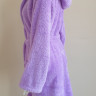 Халат женский длинный c капюшоном фиолетовый на подарок