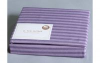Набор простынь натяжная с наволочками Cotton Stripe 30 Plum-Lilac