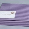 Набор простынь натяжная с наволочками Cotton Stripe 30 Plum-Lilac