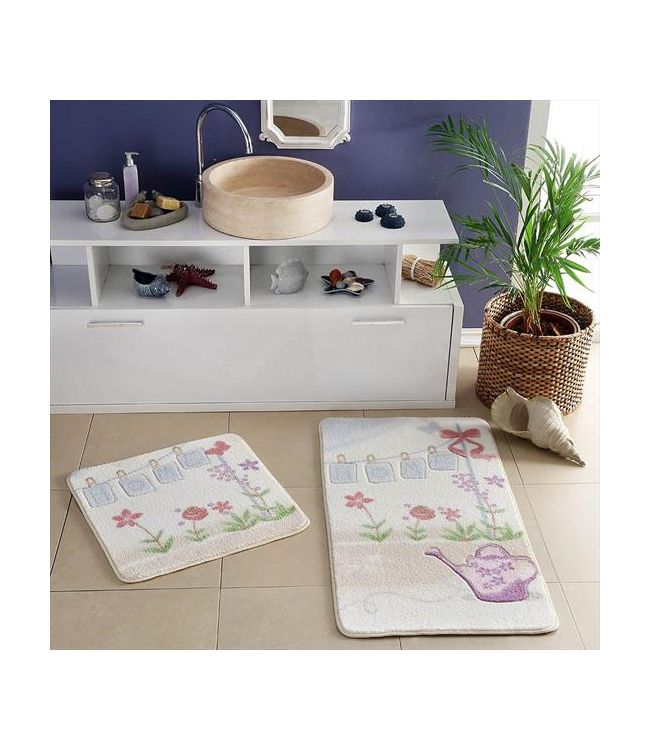Набор ковриков в ванную Tac Quin с цветочками