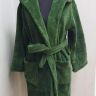 Махровый халат для подростков с капюшоном Welsoft зеленый